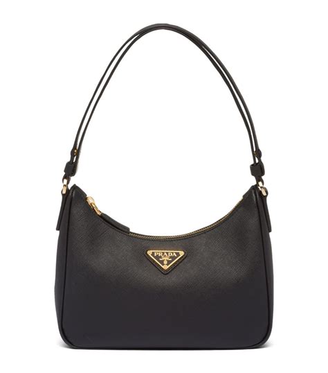 prada small black leather bag|Prada leather shoulder bag price.